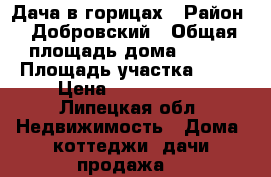 Дача в горицах › Район ­ Добровский › Общая площадь дома ­ 100 › Площадь участка ­ 12 › Цена ­ 1 500 000 - Липецкая обл. Недвижимость » Дома, коттеджи, дачи продажа   